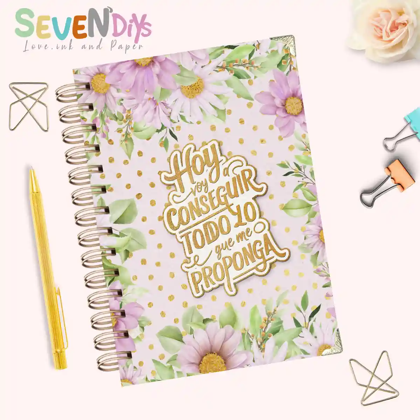 Portadas Florales Digitales Con Frases Motivacionales, cubierta planificador, portadas para agenda, fondos bonitos, Florales 4