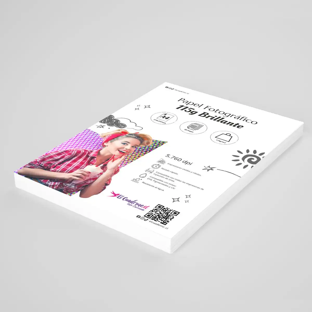 Papel Fotográfico 115 grs A4 100 Hojas Brillante 2
