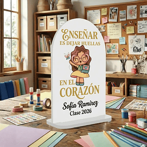 Gálbano Arco  13×9cm Con Base Acrílico - Personalizable