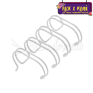 POR MAYOR: Espiral 16mm (5/8) Paquete de 20 Tiras OFICIO - Color a Elección