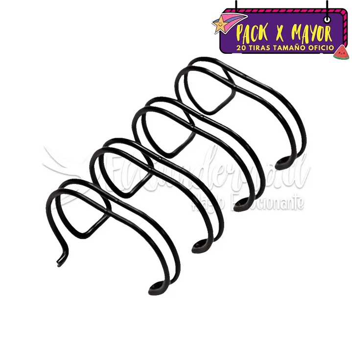 POR MAYOR: Espiral 16mm (5/8) Paquete de 20 Tiras OFICIO - Color a Elección 2