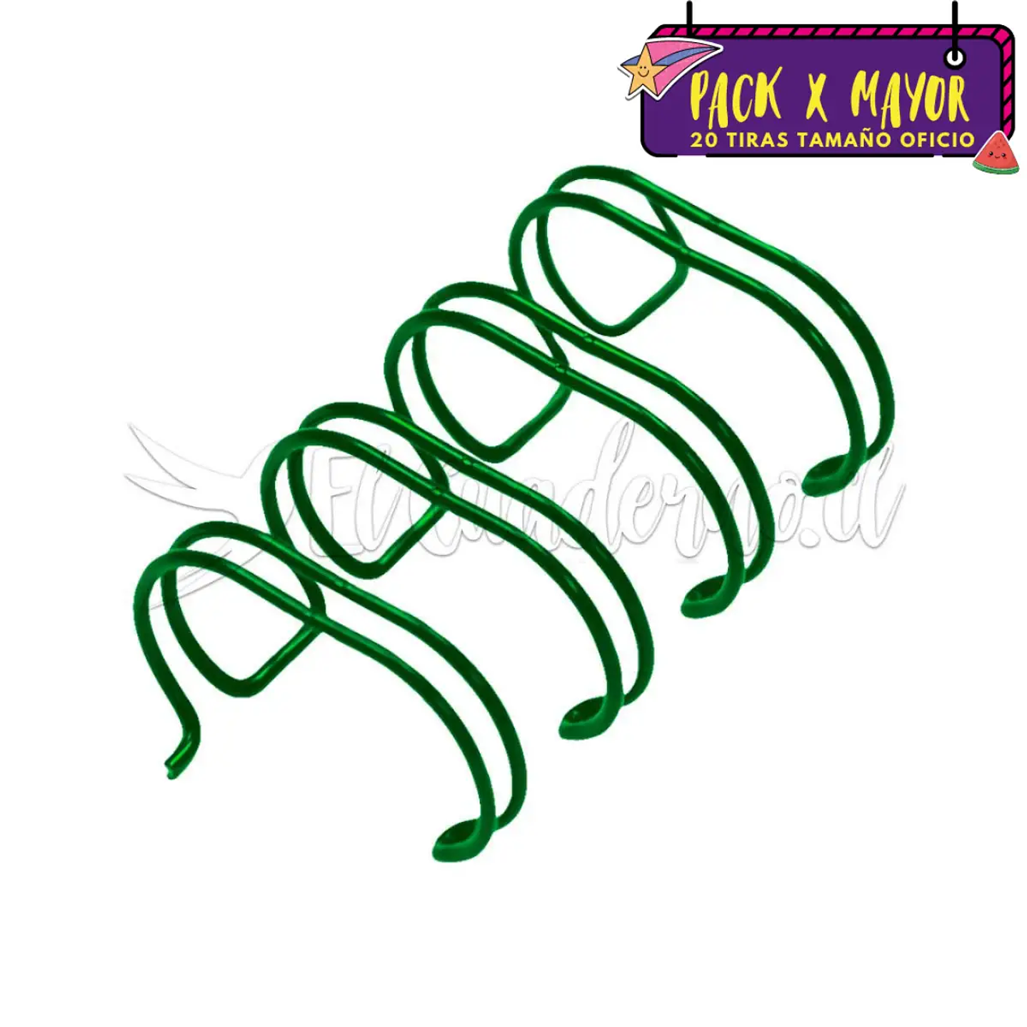 POR MAYOR: Espiral 19mm (3/4) Paquete de 20 Tiras OFICIO - Color a Elección 8