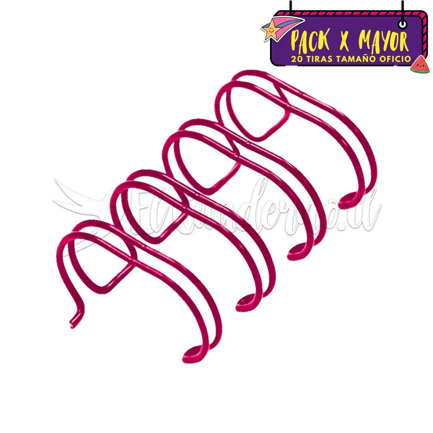 POR MAYOR: Espiral 19mm (3/4) Paquete de 20 Tiras OFICIO - Color a Elección 7