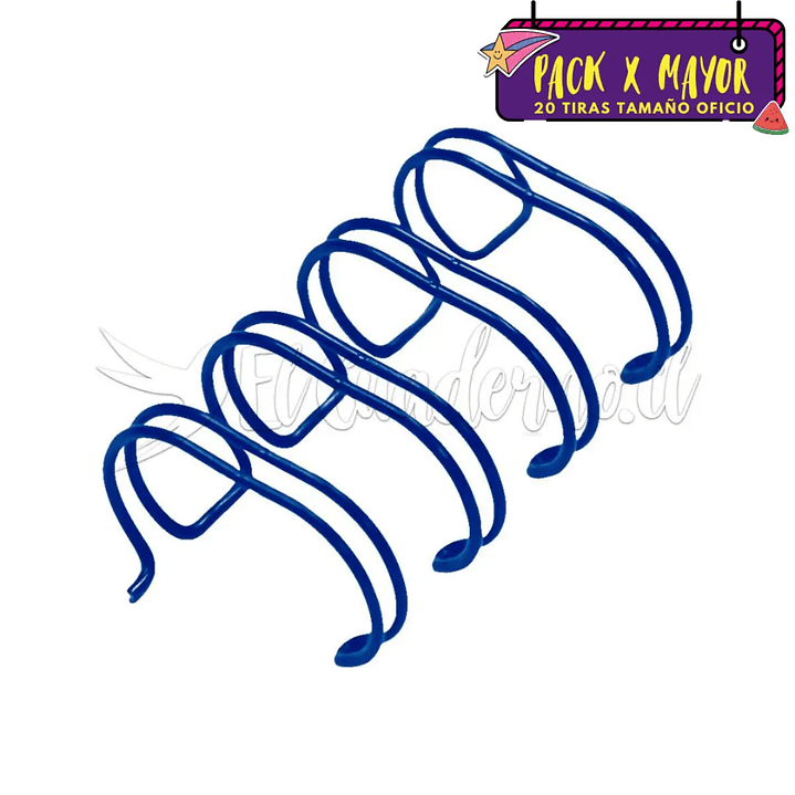 POR MAYOR: Espiral 19mm (3/4) Paquete de 20 Tiras OFICIO - Color a Elección 9