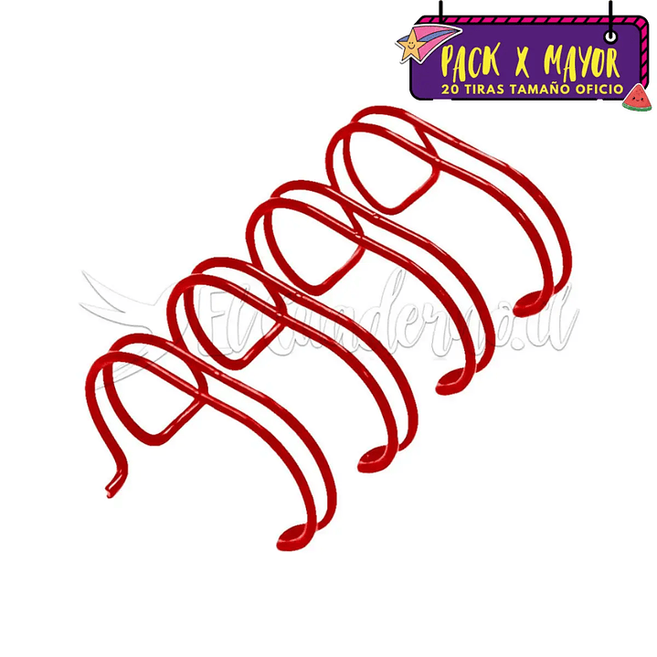 POR MAYOR: Espiral 19mm (3/4) Paquete de 20 Tiras OFICIO - Color a Elección 10