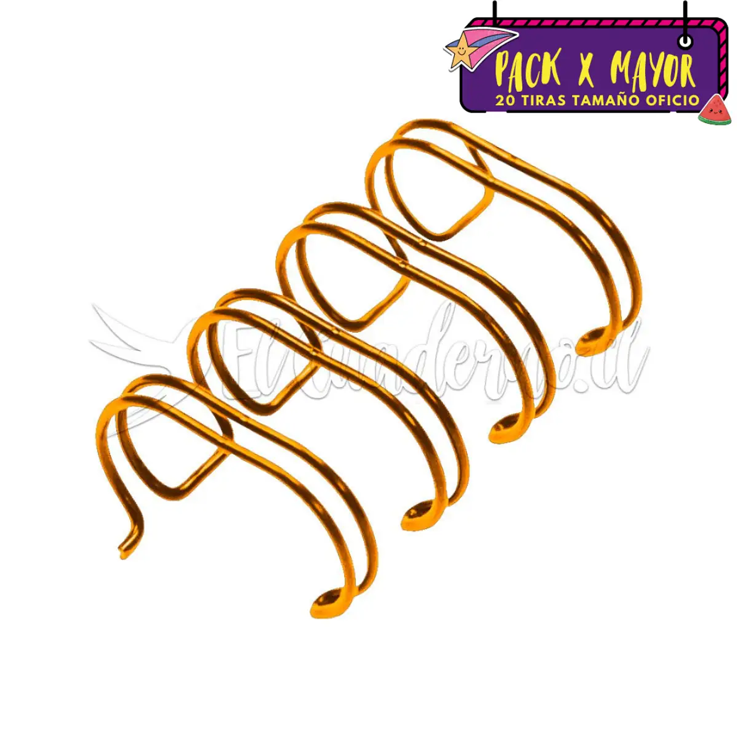 POR MAYOR: Espiral 22mm (7/8) Paquete de 20 Tiras OFICIO - Color a Elección 4