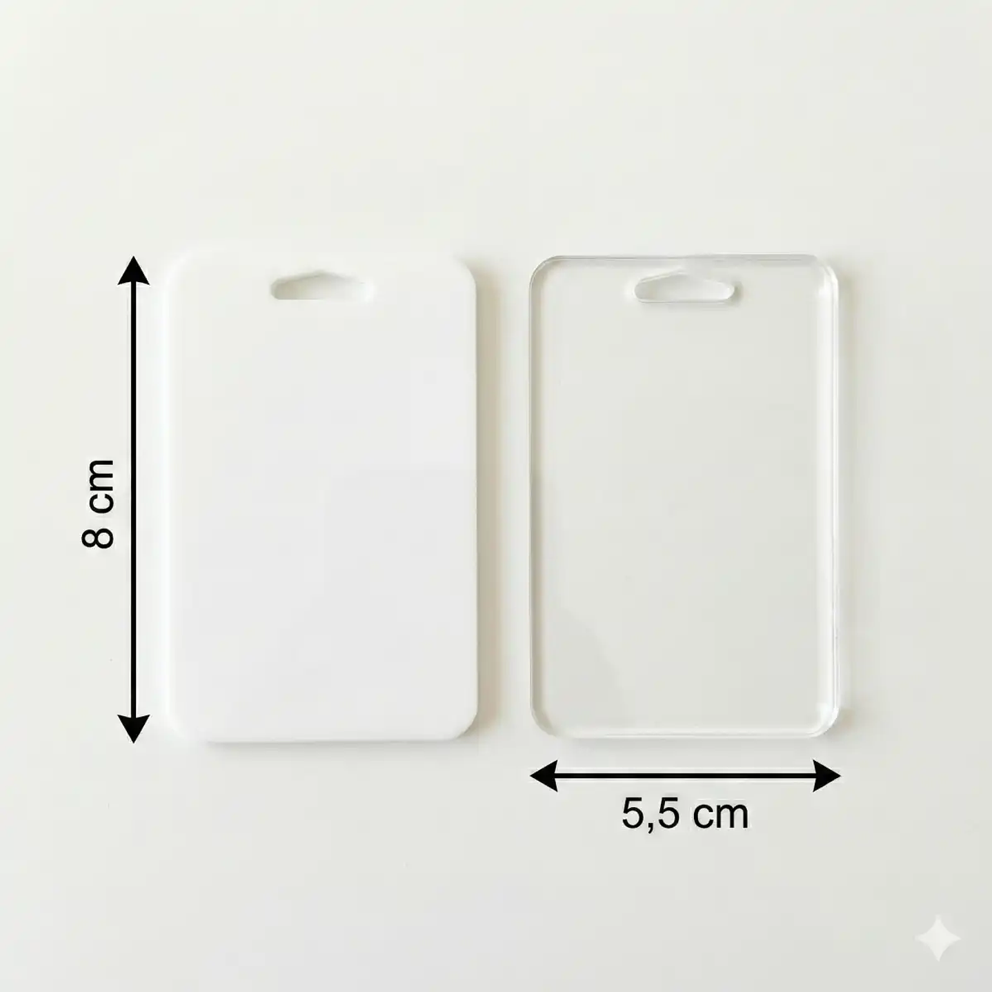 Tag Acrílico 8x5,5cm Personalizable (Grande) | Blanco o Transparente 1