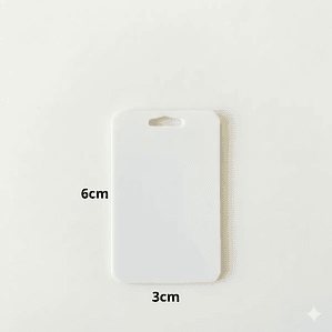 Tag Acrílico 6x3cm Personalizable (Pequeño) | Blanco o Transparente