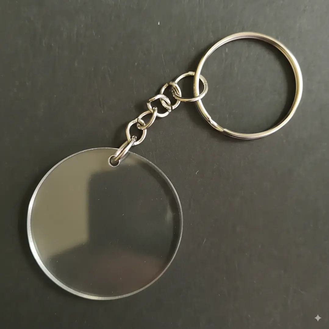  Acrílico para Llaveros de 5cm Blanco o Transparente 3