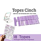 18 Topes Anilladora Cinch - Compatible con Cinch Rosada, Menta, Negra - Miniatura 1