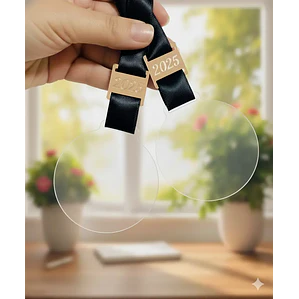 Pack 50 Medallas Acrílico Transparente 6,5cm Personalizable - Envío Gratis