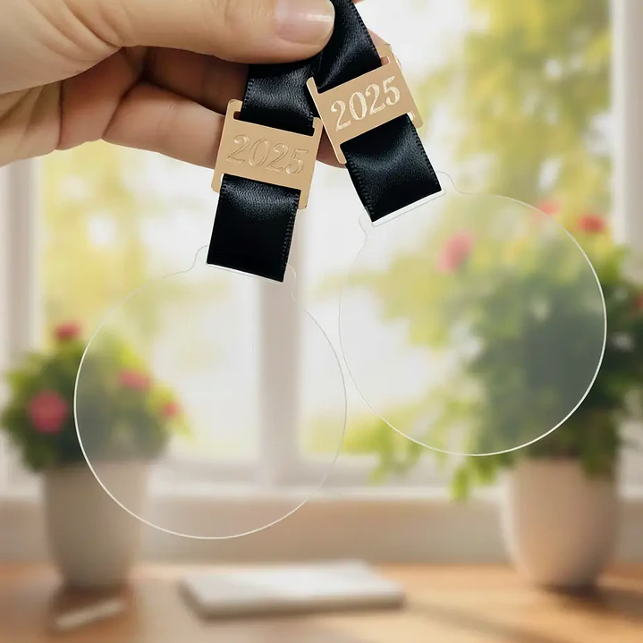 Pack 50 Medallas Acrílico Transparente 6,5cm Personalizable - Envío Gratis 2