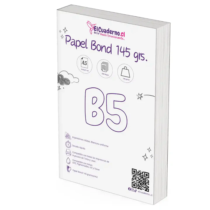 Bond B5 140grs Resma 500 hojas 1