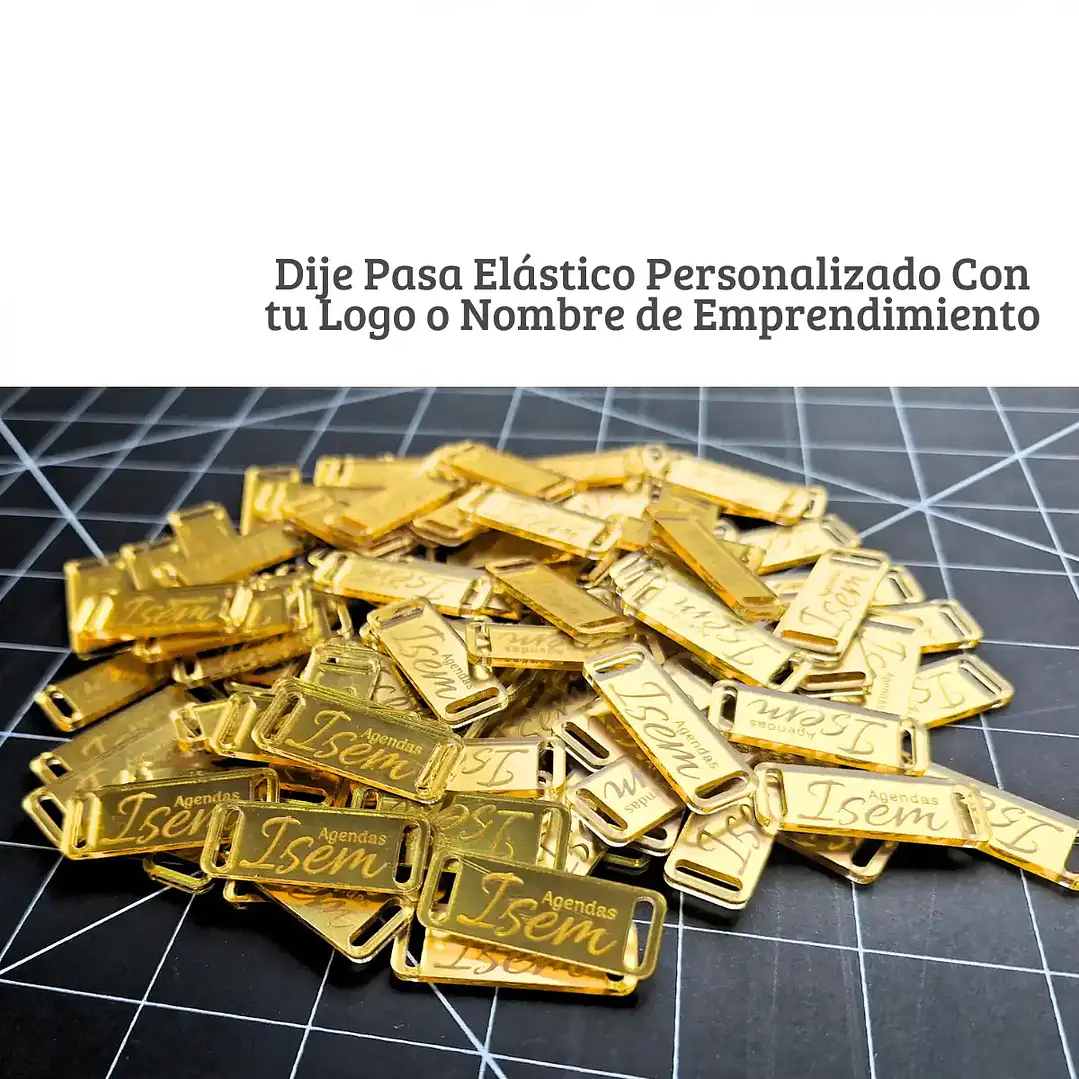 Dije Pasa Elástico Personalizado – Acrílico Espejo 2 mm 1
