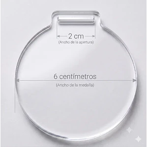 Medalla 6cm Acrílico Transparente - Personalizable