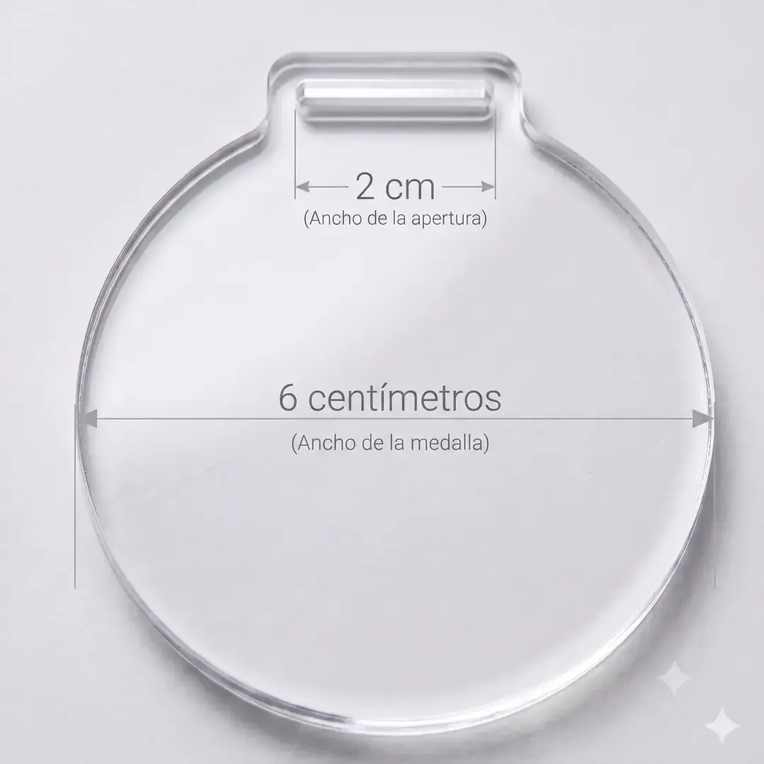 Medalla 6cm Acrílico Transparente - Personalizable 1