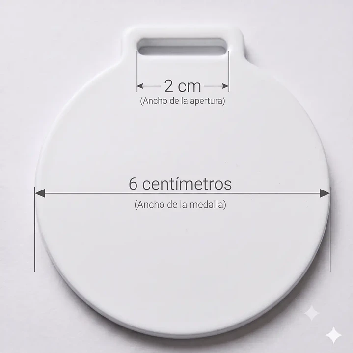 Medalla 6cm Acrílico Transparente - Personalizable 2