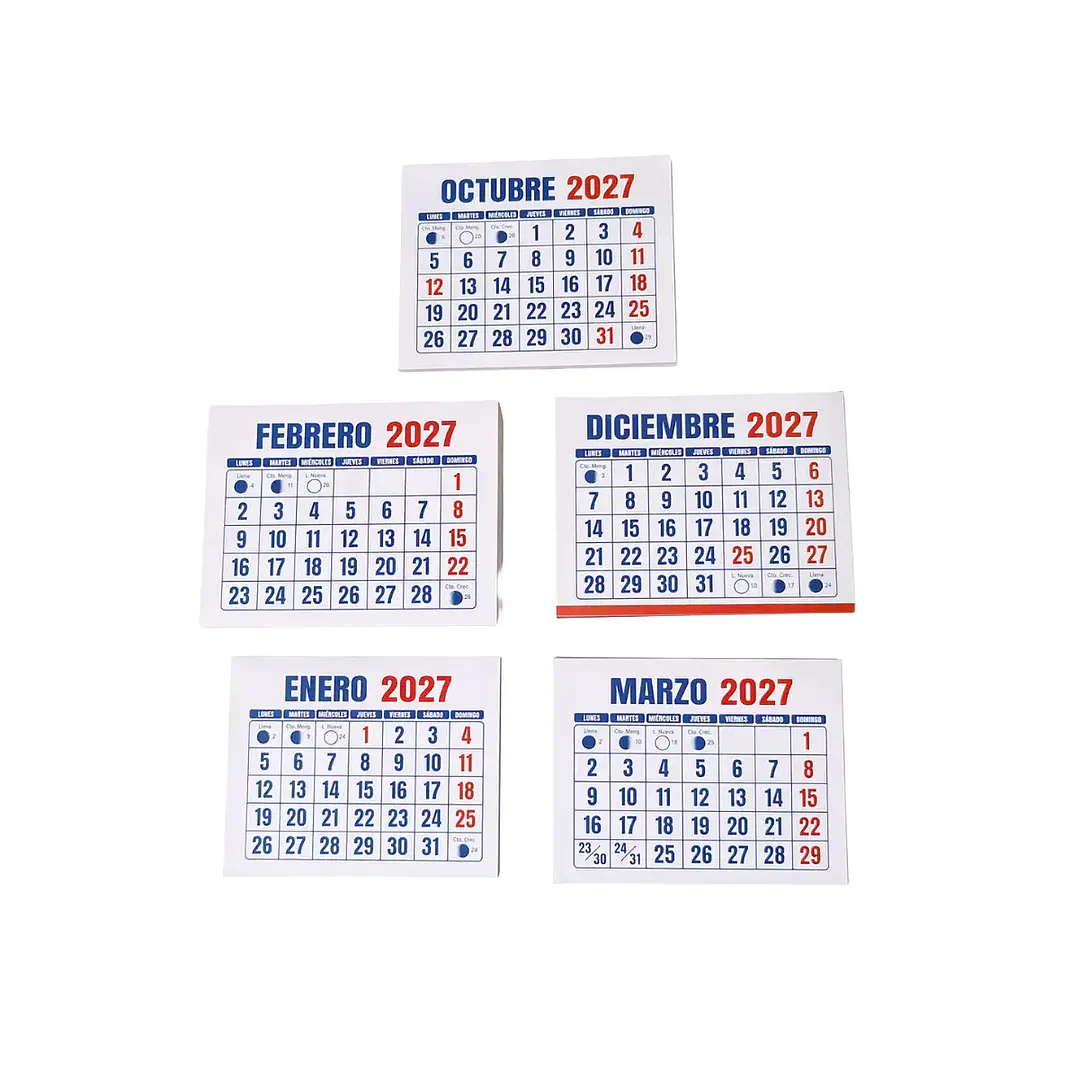 Mini Calendario 2027 – Pack 100 Unidades 7x5,5 Cm 2