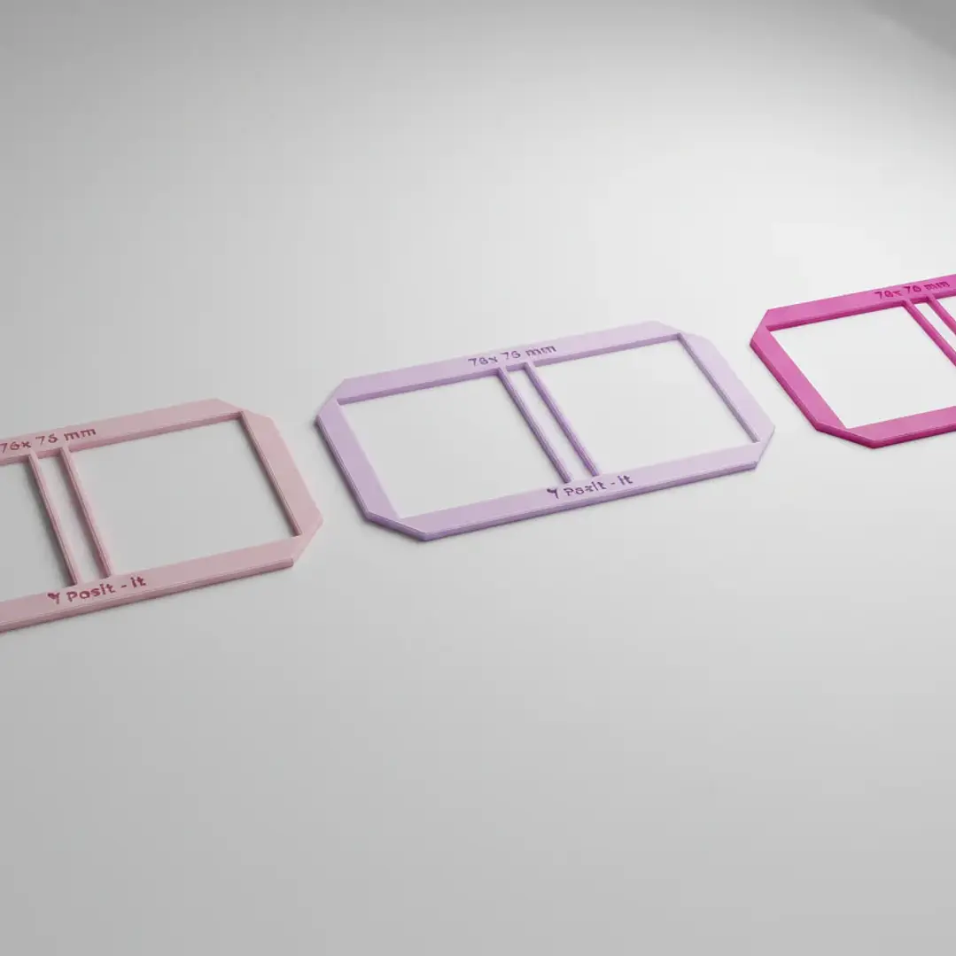 Regla post it 81x81 mm - PLA 3D 3