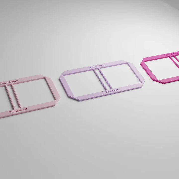 Regla post it 81x81 mm - PLA 3D 3