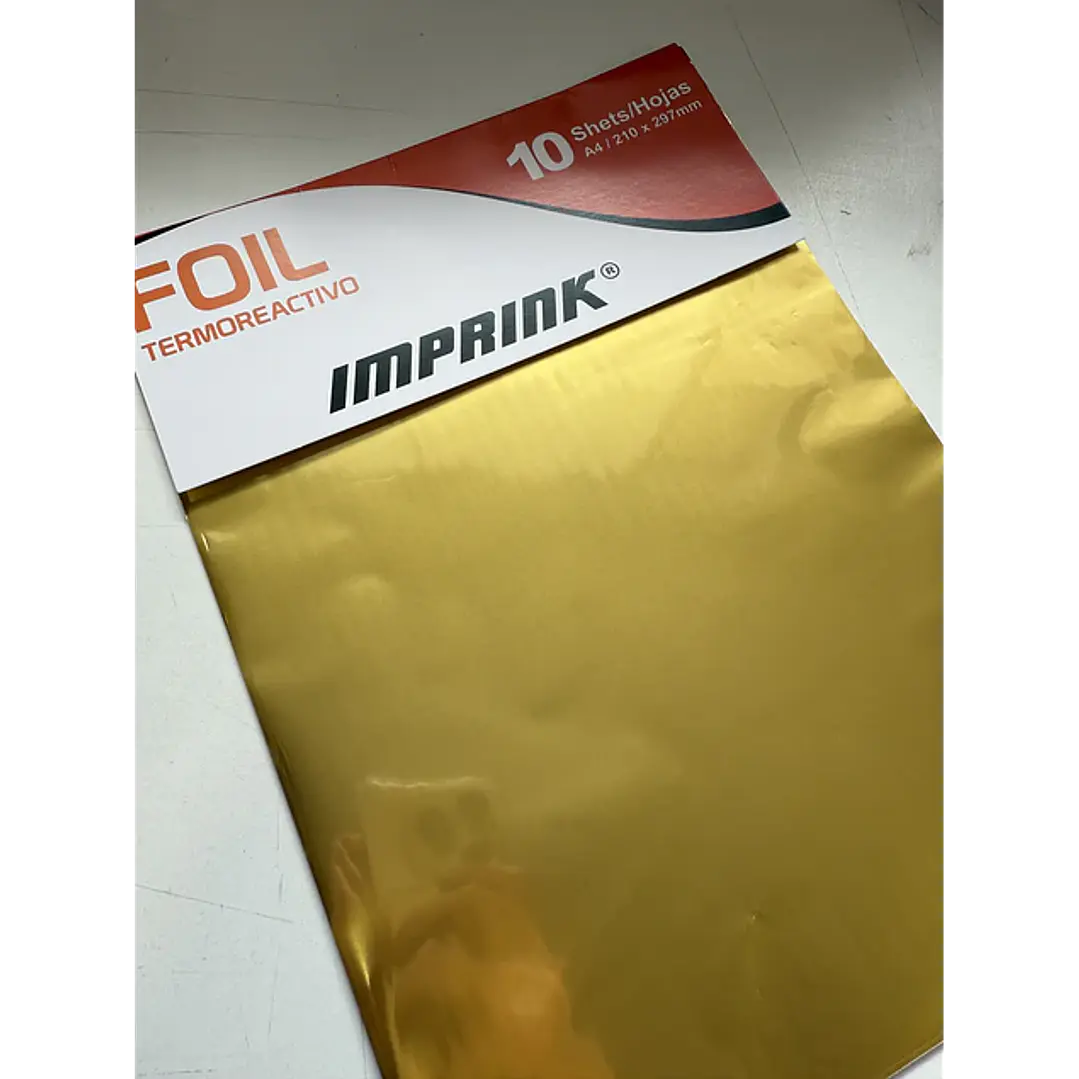 Papel Foil Termoreactivo Láser A4 / 10 Hojas – Matte Gold 1