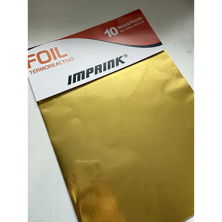 Papel Foil Termoreactivo Láser A4 / 10 Hojas – Matte Gold 1
