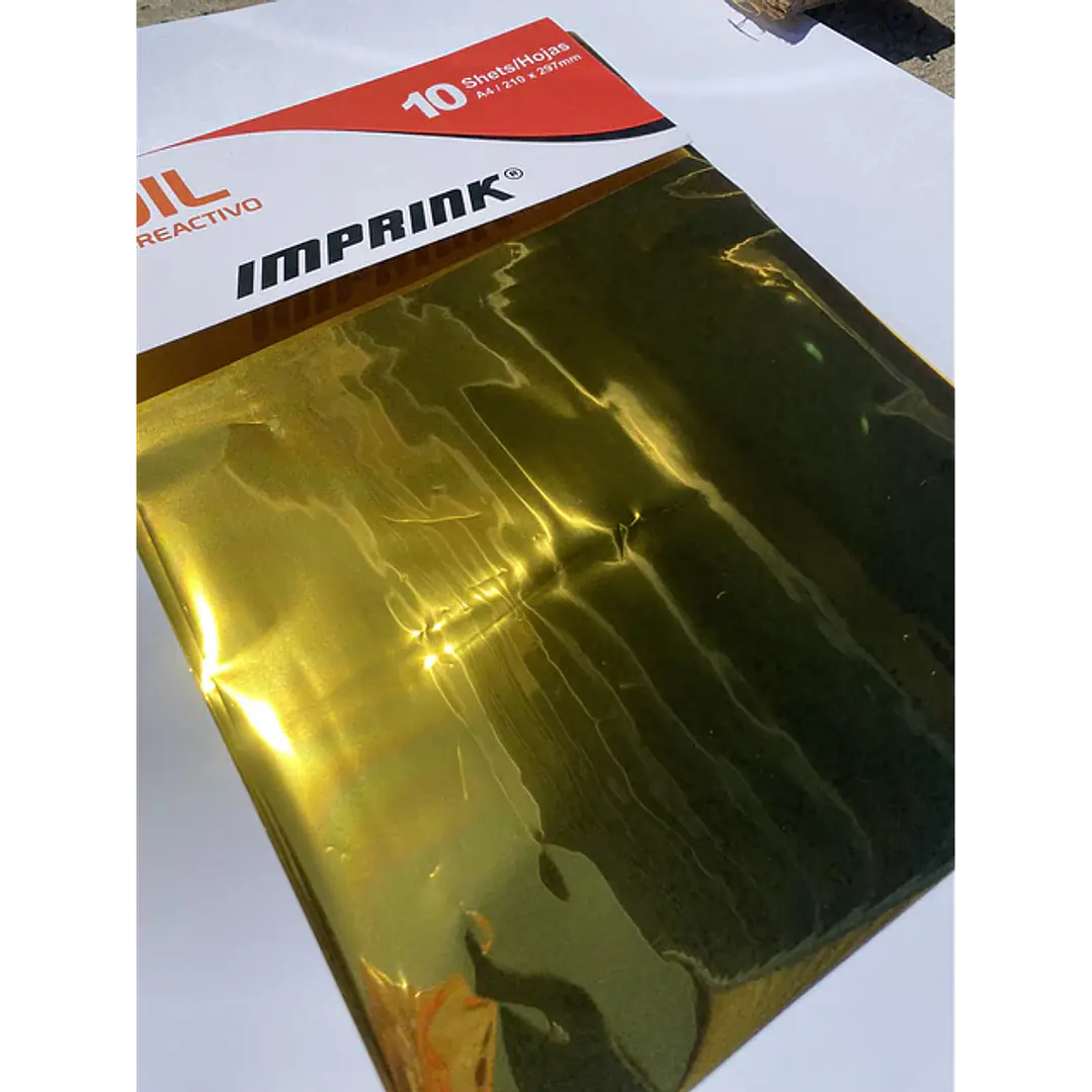 Papel Foil Termoreactivo Láser A4 / 10 Hojas – GOLD (Dorado) 1