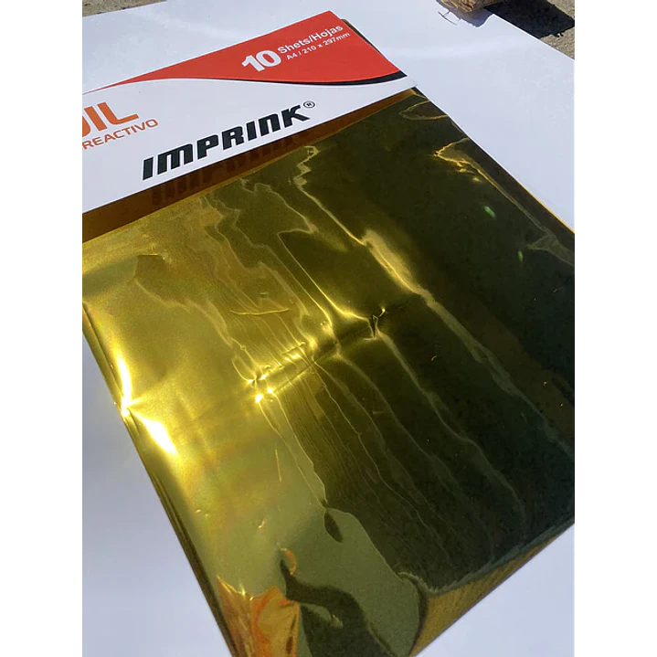 Papel Foil Termoreactivo Láser A4 / 10 Hojas – GOLD (Dorado) 1