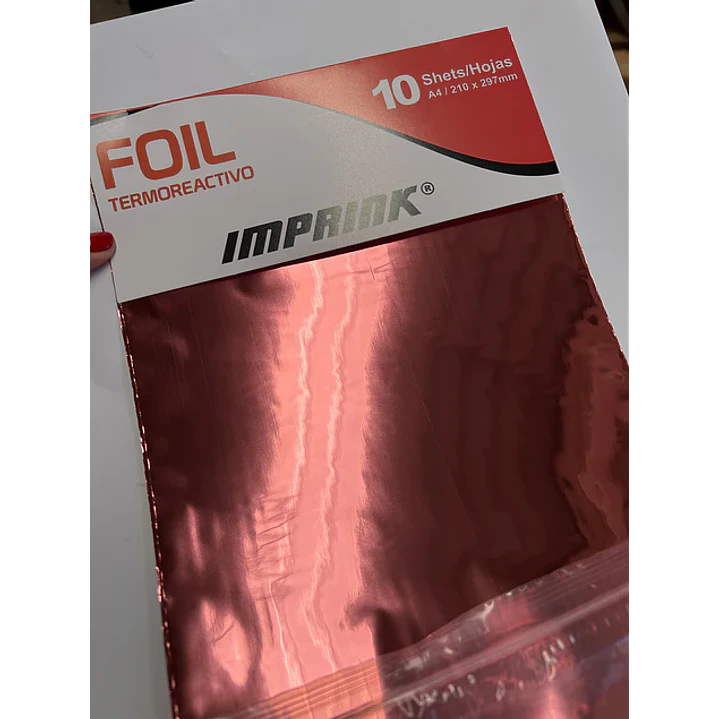 Papel Foil Termoreactivo Láser A4 / 10 Hojas – PINK (Rosado) 1