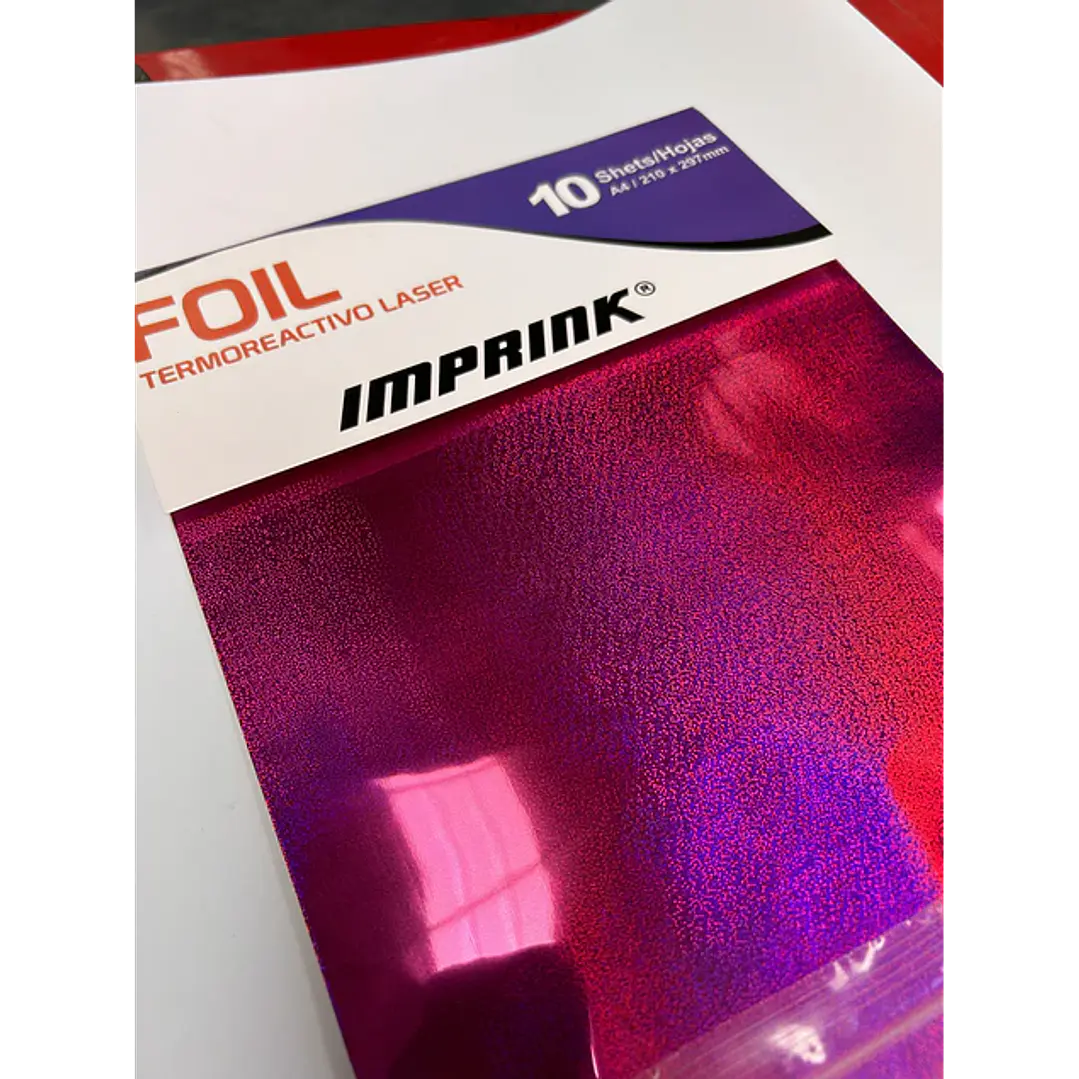 Papel Foil Termoreactivo Láser A4 / 10 Hojas – PINK GLITTER 1