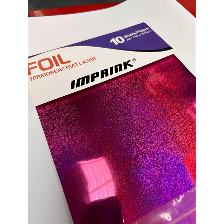 Papel Foil Termoreactivo Láser A4 / 10 Hojas – PINK GLITTER 1