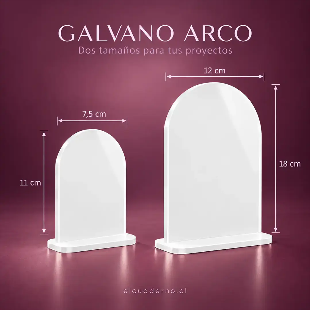 Gálbano Arco Con Base Acrílico - Personalizable  | BANCO SOLIDO O TRANSPARENTE 1