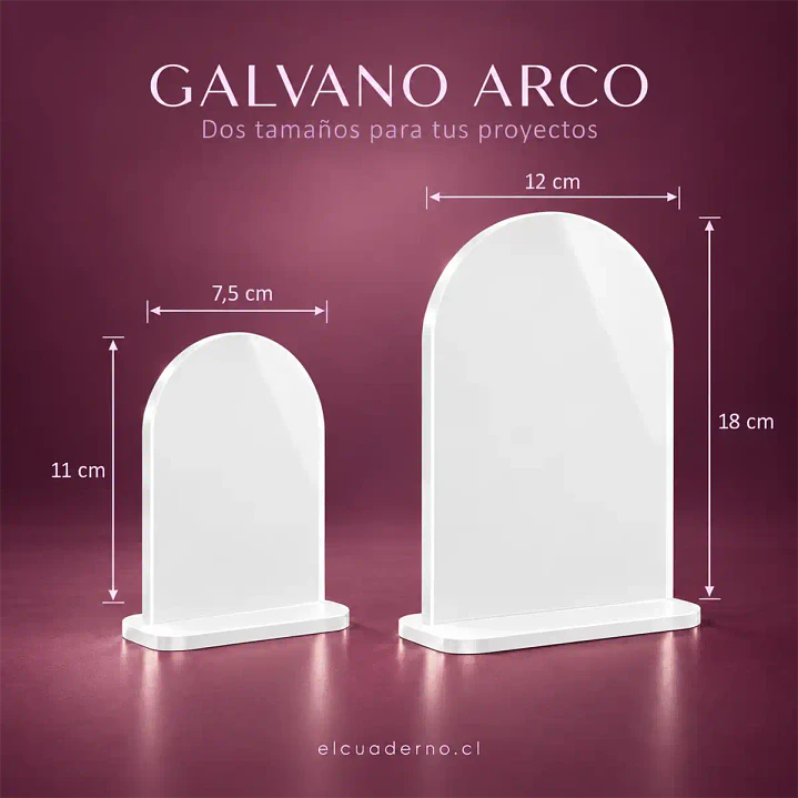Gálbano Arco Con Base Acrílico - Personalizable  | BANCO SOLIDO O TRANSPARENTE 1
