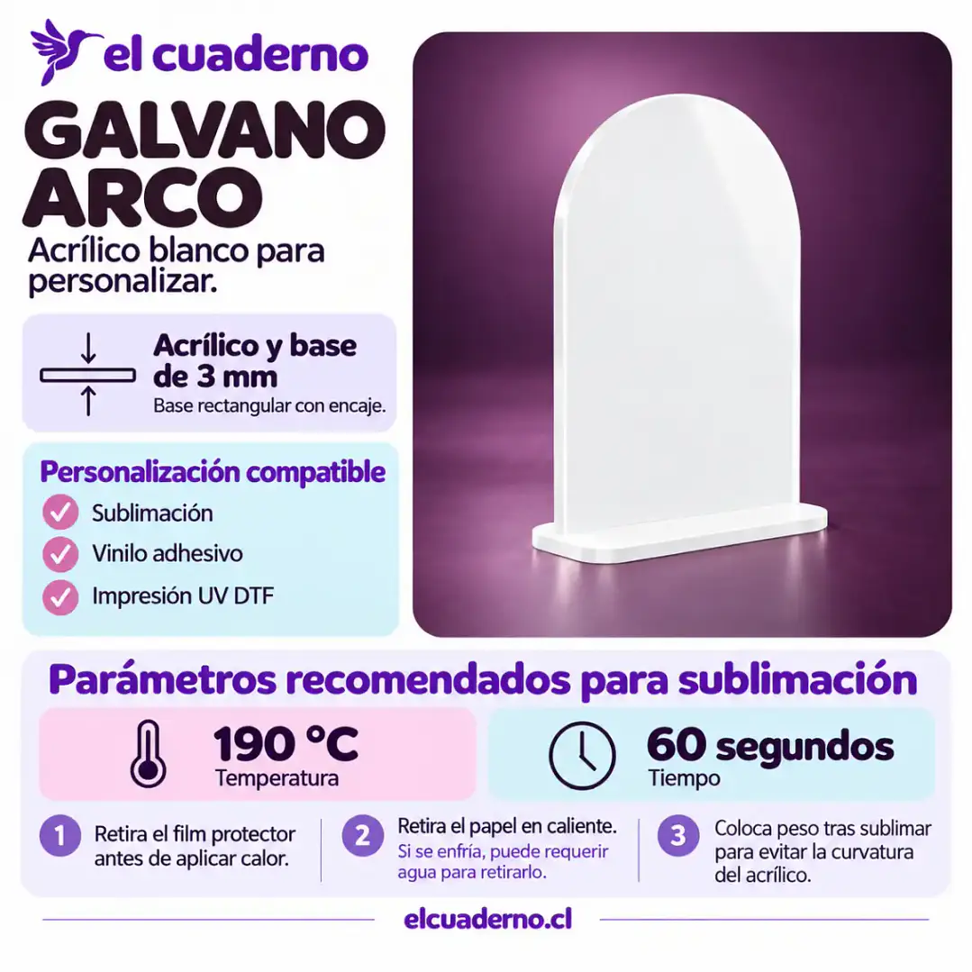 Gálbano Arco Con Base Acrílico - Personalizable  | BANCO SOLIDO O TRANSPARENTE 3