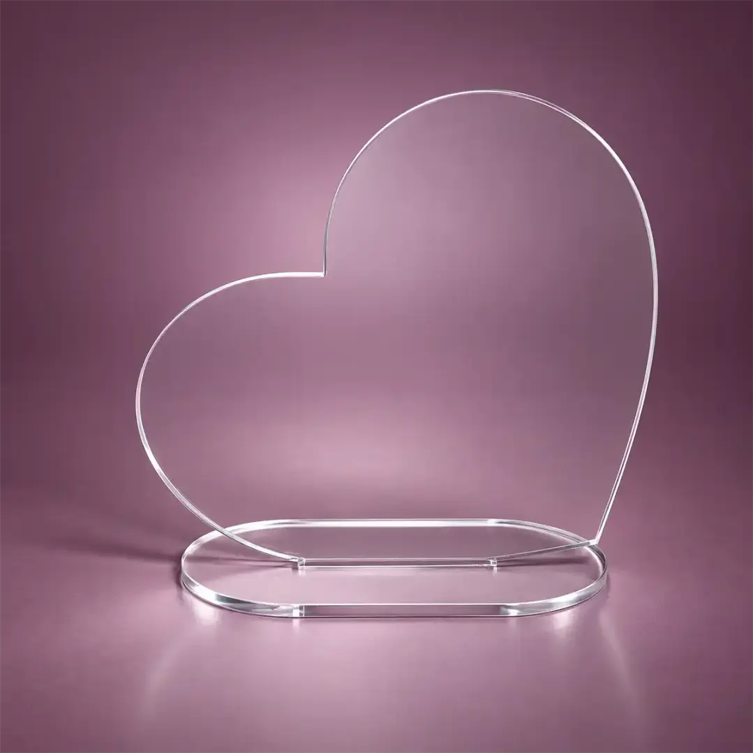 Galvano Corazón con Base - Personalizable | BANCO SOLIDO O TRANSPARENTE 4