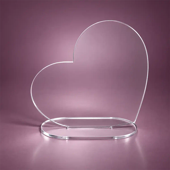 Galvano Corazón con Base - Personalizable | BANCO SOLIDO O TRANSPARENTE 4