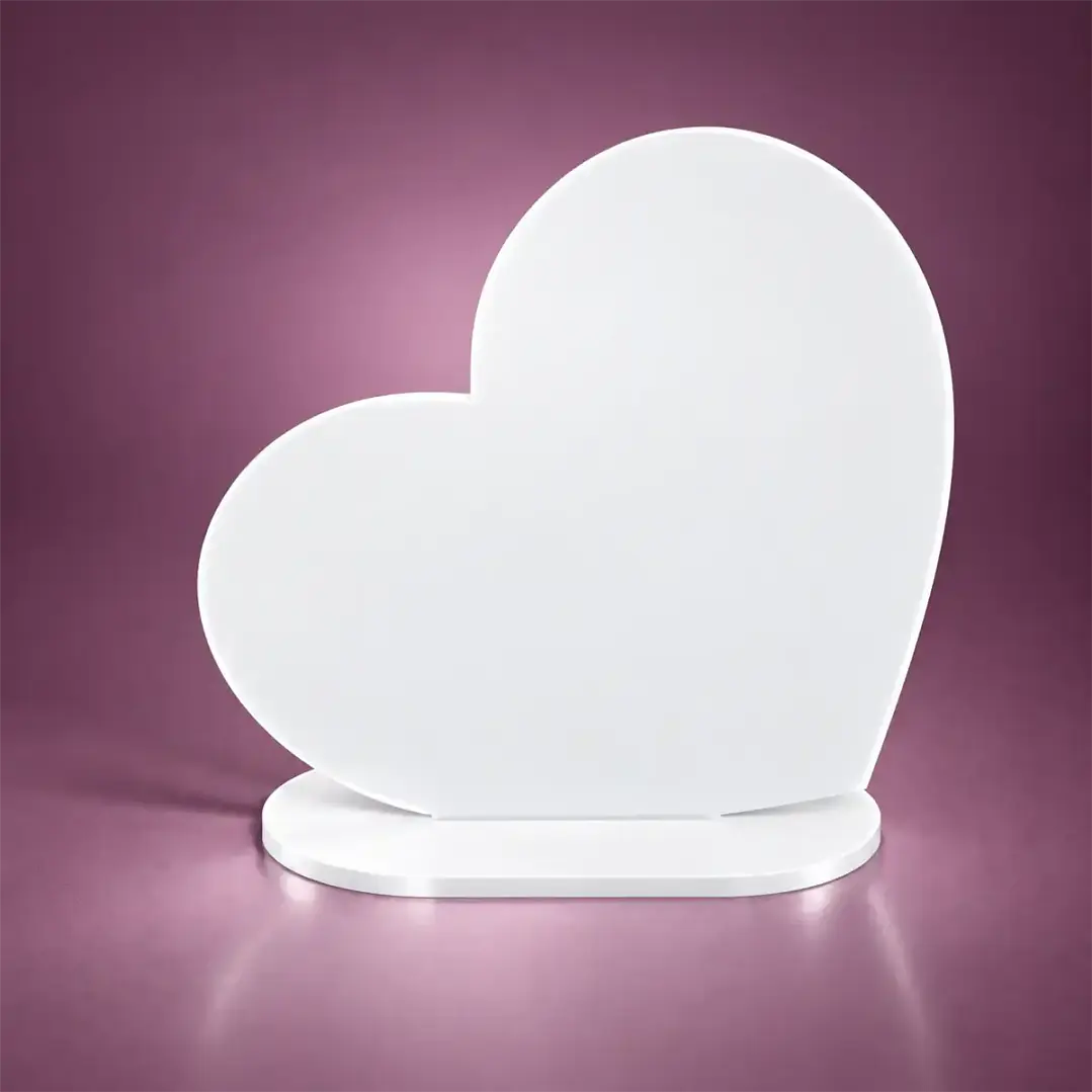 Galvano Corazón con Base - Personalizable | BANCO SOLIDO O TRANSPARENTE 3