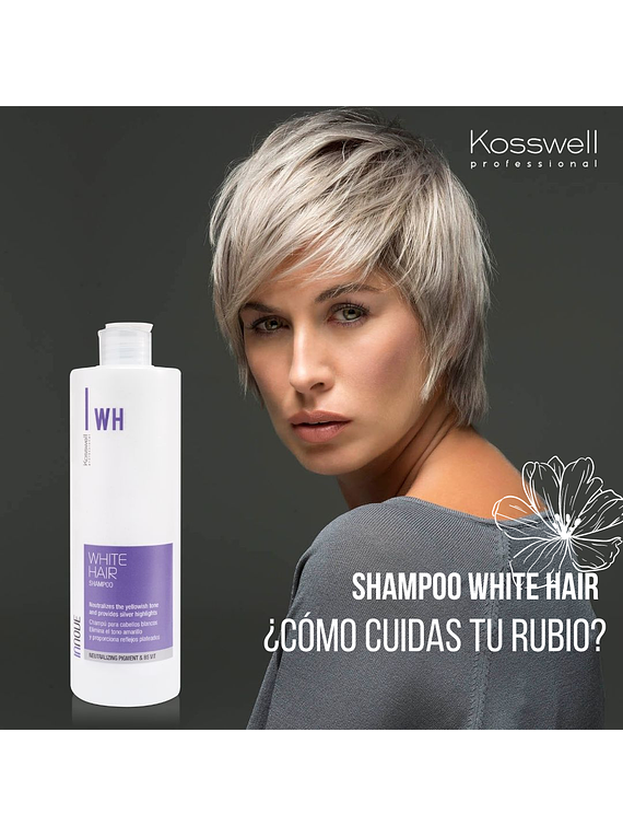 Kosswell White Hair 500 ML / Shampoo Matizador Violeta