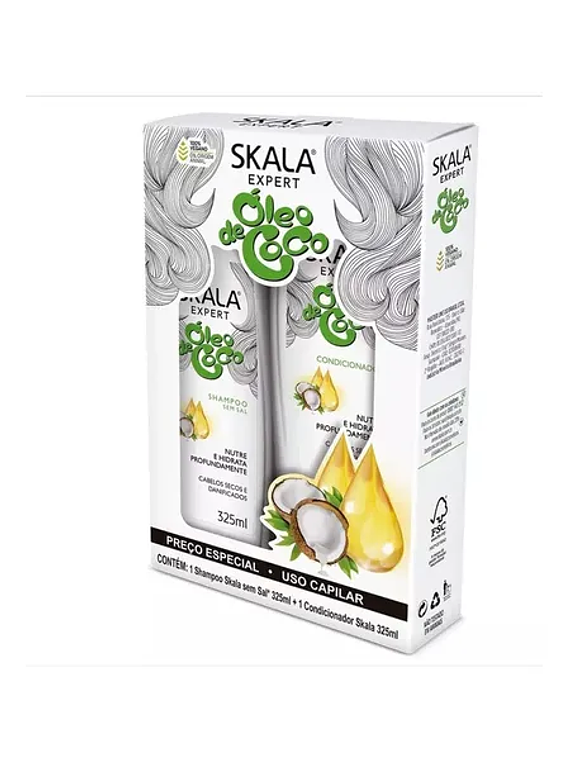 SKALA KIT OLEO DE COCO SHAMPOO Y ACONDICIONADOR 325 ML / NUTRICION Y HIDRATACION PROFUNDA