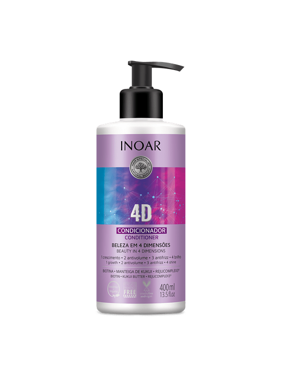 INOAR 4D ACONDICIONADOR 400 ML / TODO TIPO DE CABELLOS