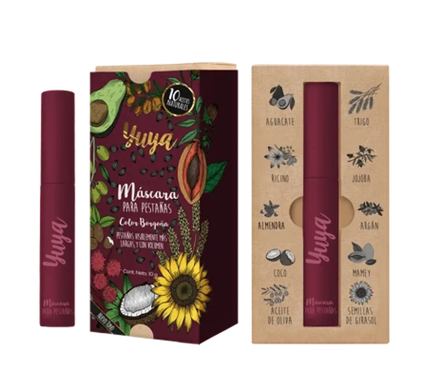 Máscara para Pestañas 10 Aceites Naturales · Borgoña 1