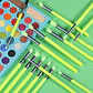 Neon Green 15 Pieces Eye Brush Set - Miniatura 1