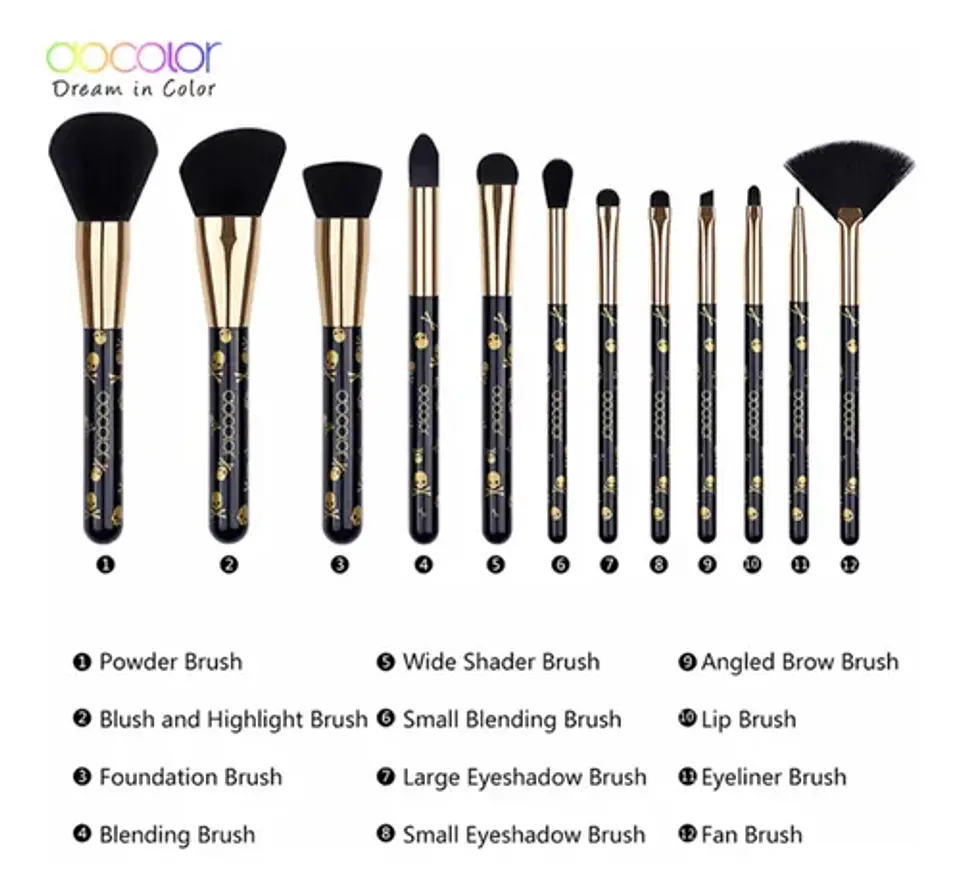 Goth 12 PC Makeup Brush Set 4