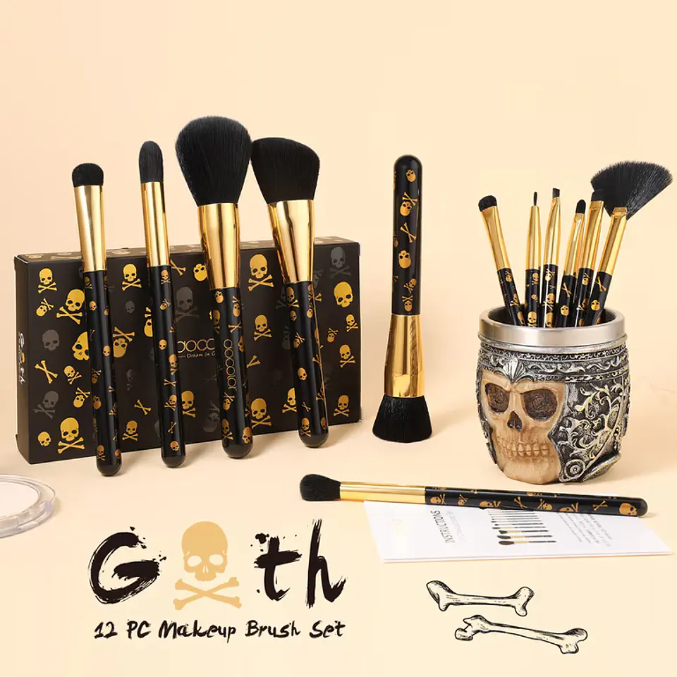 Goth 12 PC Makeup Brush Set 1