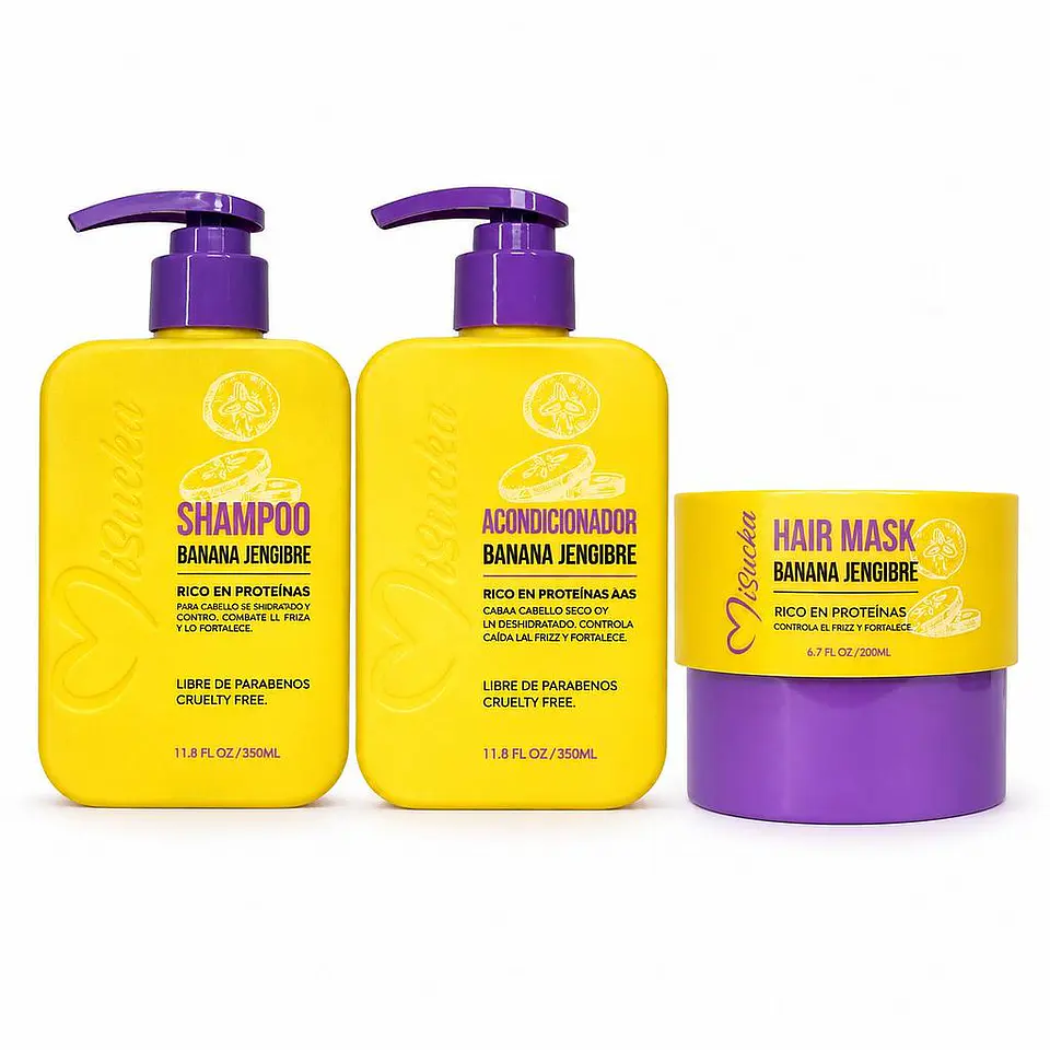Banana & Jengibre – Shampoo, Acondicionador y Hair Mask 1