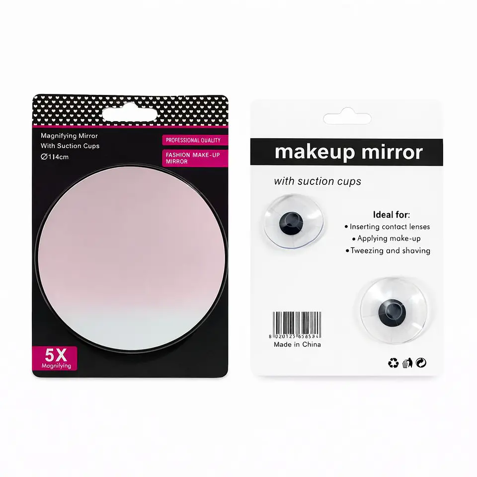 Espejo de Maquillaje con Aumento y Ventosas – 14 cm 2