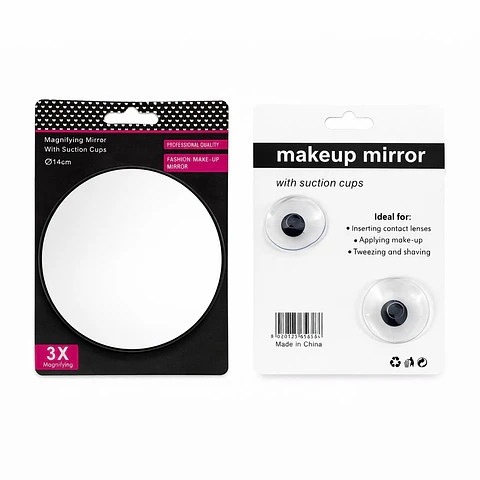 Espejo de Maquillaje con Aumento y Ventosas – 14 cm