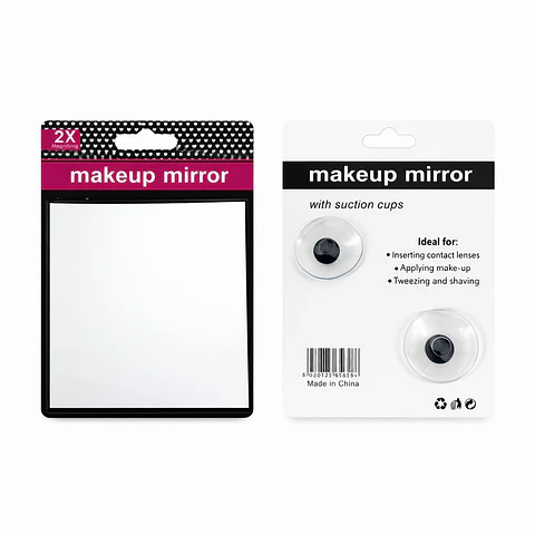 Espejo de Maquillaje Rectangular con Aumento y Ventosas