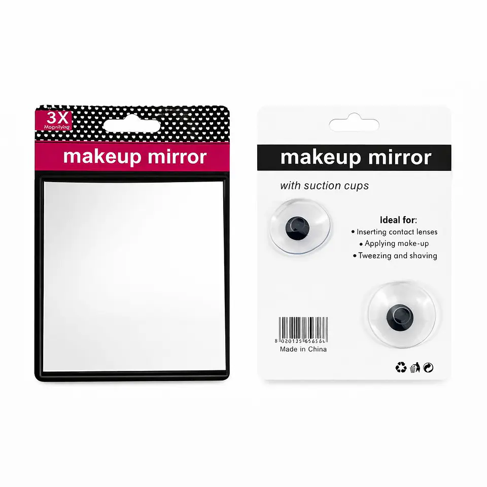 Espejo de Maquillaje Rectangular con Aumento y Ventosas 2