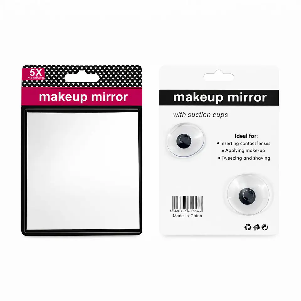 Espejo de Maquillaje Rectangular con Aumento y Ventosas 3